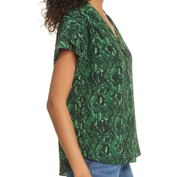 Veronica Beard Merci Python Print Silk Blouse Size 10 EUC - Picture 3 of 10